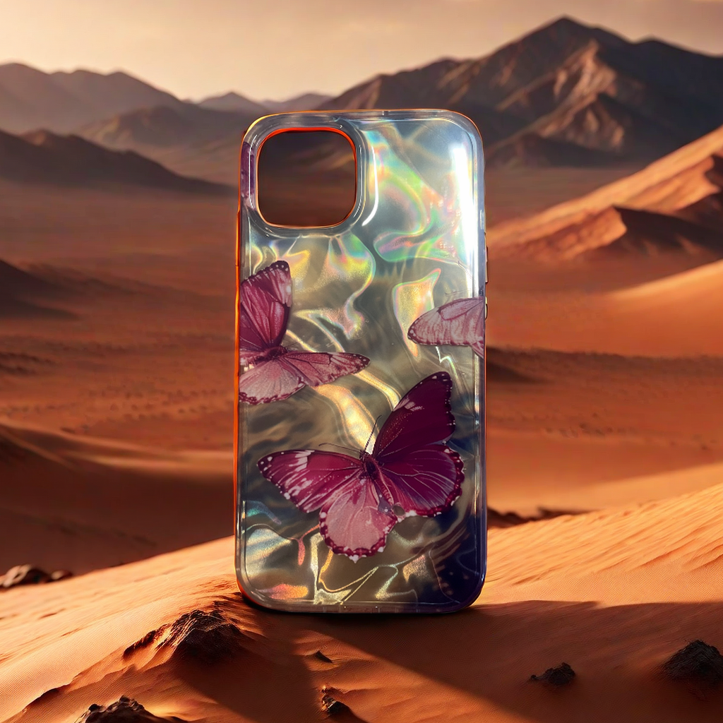 Rose Red Butterfly Laser iPhone Cases