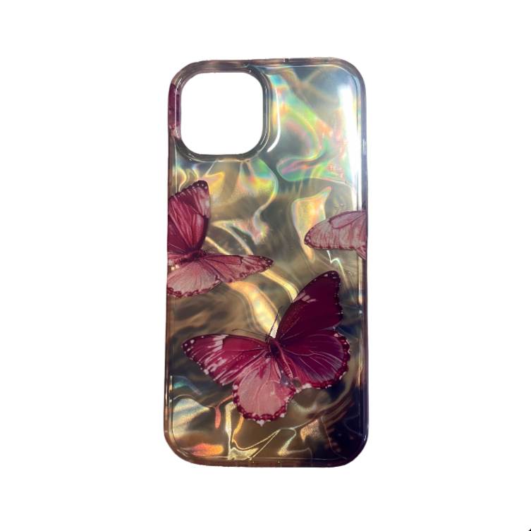 Rose Red Butterfly Laser iPhone Cases