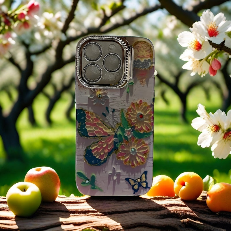 Multicolored Butterfly with Inlaid Diamonds Design
